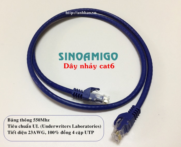 Dây nhảy cat6 1.5M Sinoamigo SN: 20103 lõi đồng chính hãng